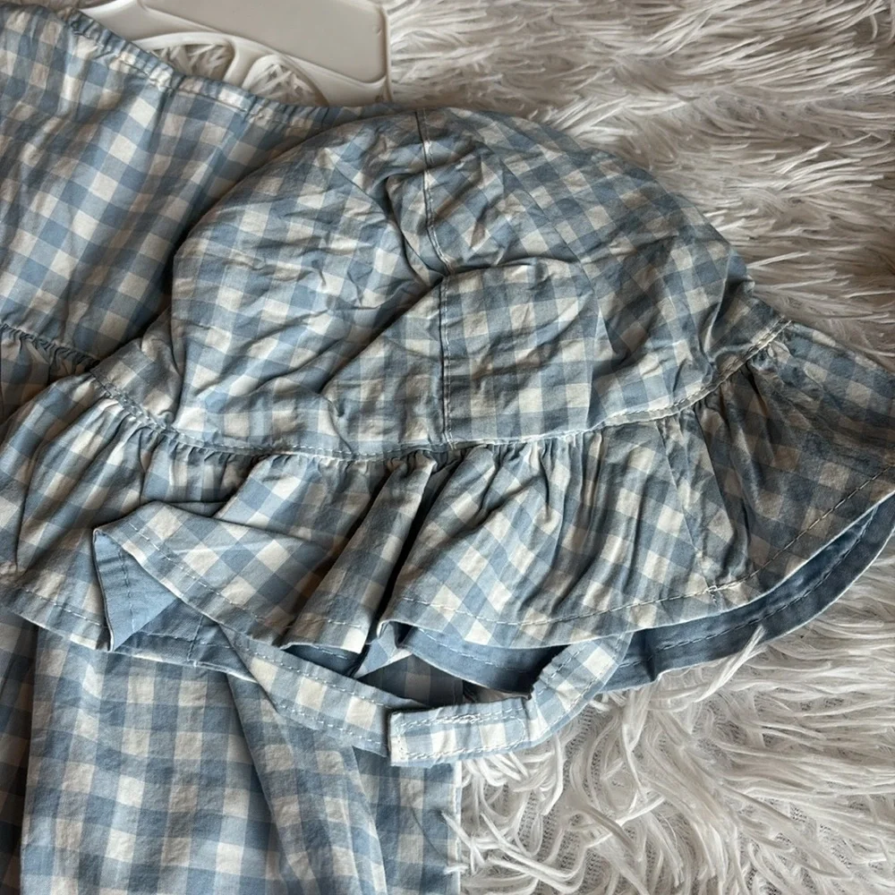 NWT Carter's Blue Gingham Diaper Cover Set 12 M